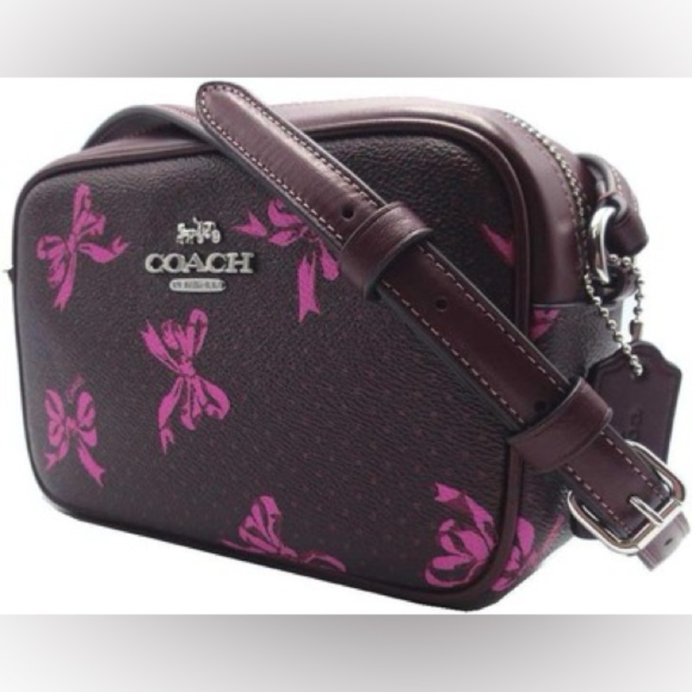 Coach Mini Jamie Camera Bag In Signature Canvas With Bow Print Purses Womens - Picture 8 of 15